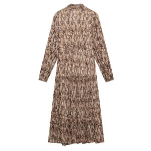 Mint Velvet Brown Snake Print Midi Dress